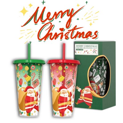 Pack Of 2 Christmas Color Changing Cups