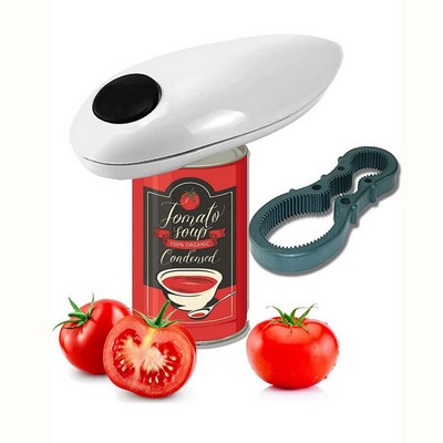 Plastic Automatic Electric Can Opener And Manual Bottle Opener Set