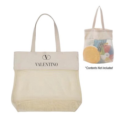 Mesh Cotton Market Tote Bag