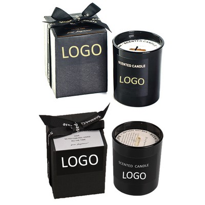 5.5oz Smokeless Scented Soy Candles w/Black Gift Boxes