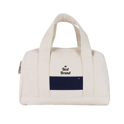 Small Zippered Canvas Tote Bag