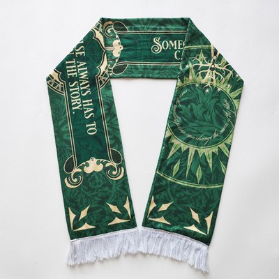 Winter Velvet Printing Scarf With Tassel