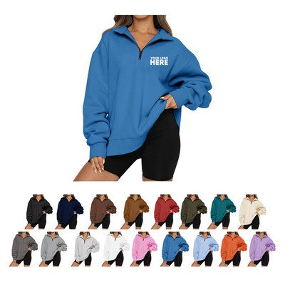 Women Half Zip Pullover Sweatshirt