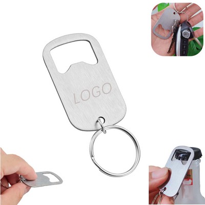 Stainless Steel Bottle Opener W/ Key Chain