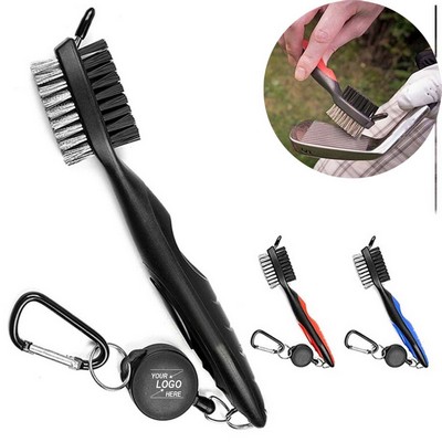 Golf Club Groove Cleaner Brush with Retractable Zip Line