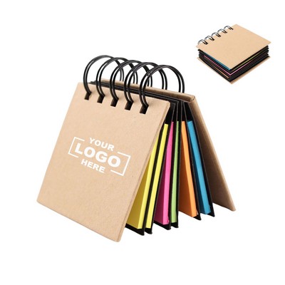 Brown Kraft Paper Sticky Note Pads with Spiral Binding