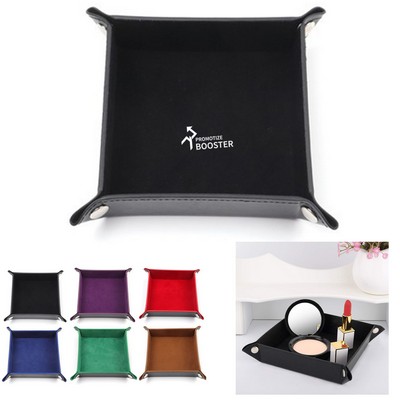 Mens Women PU Leather Tray Catchall Tray