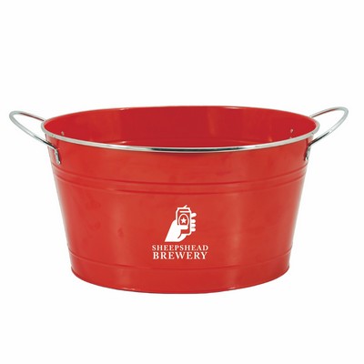 Big Red Galvanized Metal Tub by Twine