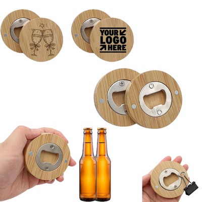 Round Wooden Bottle Opener