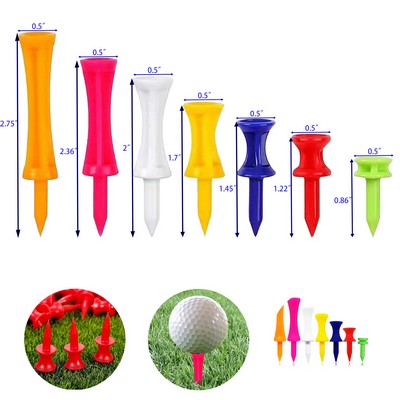 1" 1 1/4" 1 1/2" 1 3/4 Inches 2 Inches 2 1/4 Inches 2 3/4 Inches Golf Step Down Plastic Tees