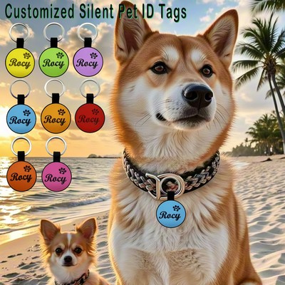 silicone round pet ID tags