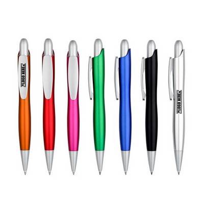 Click Activated Ballpoint Pen with Elegant Barrel Design