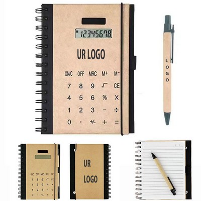 Multi Function Notebook Solar Calculator With Pen