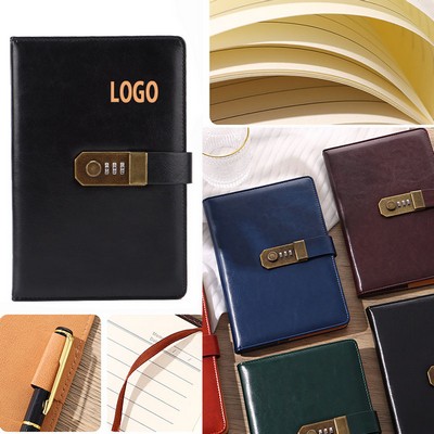 Pu Journal With Combination Lock