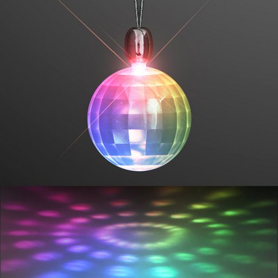 Acrylic Mini Disco Ball Necklace, Light Projecting - BLANK