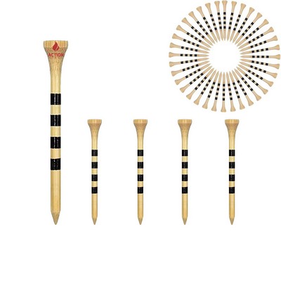 Stripe Pattern Wood Golf Tees