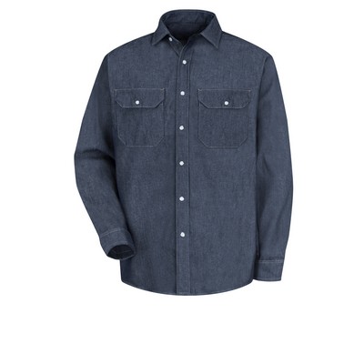 Red Kap Shirts - Men's Long Sleeve Deluxe Denim Shirt