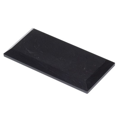 Rectangular Jet Black Marble Base w/4 Tapered Sides (8"x¾"x4")