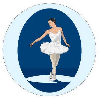 Ballerina Round Metal Photo Magnet (2 1/2")