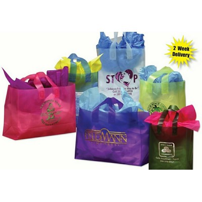 Hot Stamped Frosted Clear Shopping Bag (16"x6"x18")