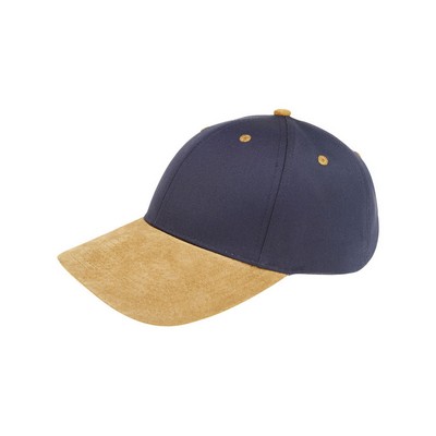 6 Panel Structured Twill Cap w/ Suede Bill