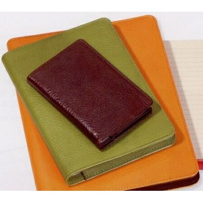 Refillable Spiral Notebook W/ Genuine Leather Cover (3 1/4"x4 7/8")