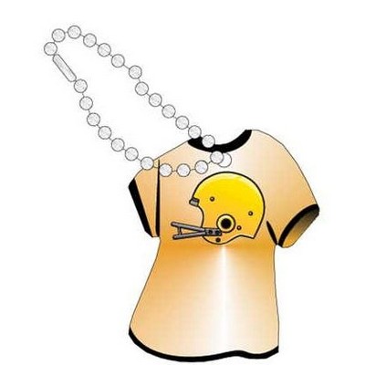 Football Helmet Promotional T-Shirt Key Chain w/ Black Back (4 Square Inch)