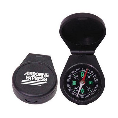 Black Plastic Liquid-Filled Compass w/ Cover