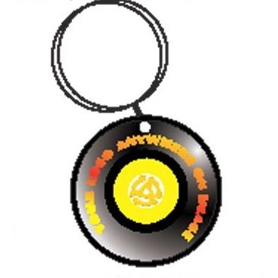 Rpm Record Executive Keychain w/Mirrored Back (4 Square Inch)