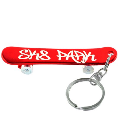 Skateboard Key Chain w/Bottle Opener