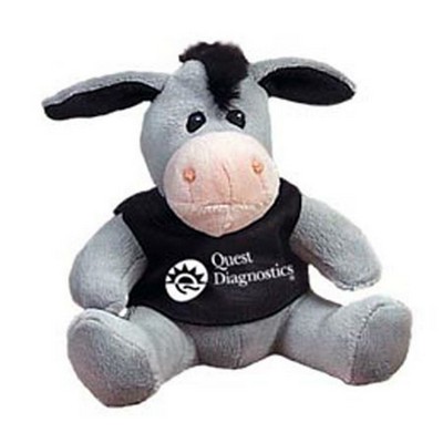 Quincy Donkey Stuffed Animal w/Shirt (5")