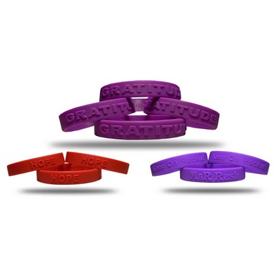 1/2" Embossed Silicone Wristband