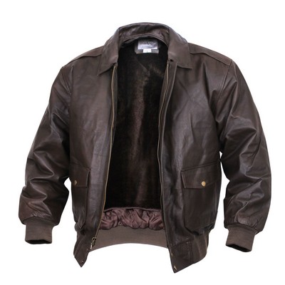 Classic A-2 Brown Leather Military Flight Jacket (S to XL)