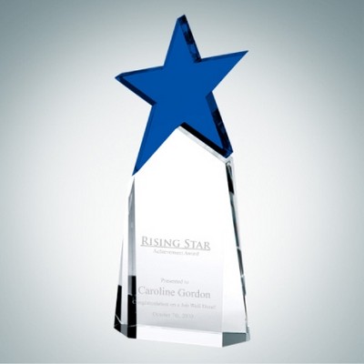 Triumphant Blue Star Optical Crystal Award