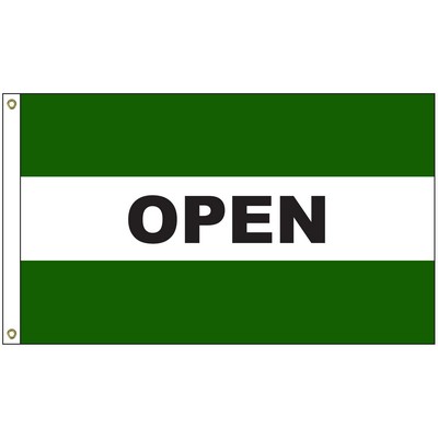 Open 3' x 5' Message Flag with Heading and Grommets