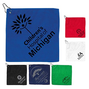 "The Wedge" 300GSM Heavy Duty Microfiber Golf Towel w/Metal Grommet & Clip (Overseas)