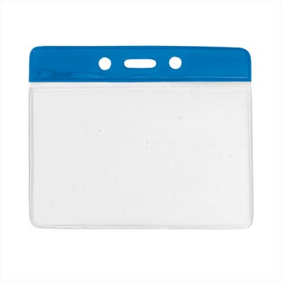 4.10" W x 3.50" H - Horizontal Color Bar Vinyl Badge Holder (Blank)