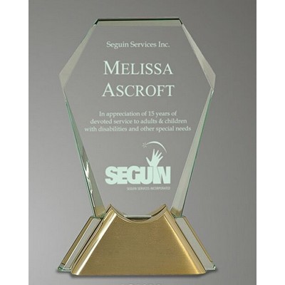 8½" Premium Jewel Glass Award w/Gold Metal Base