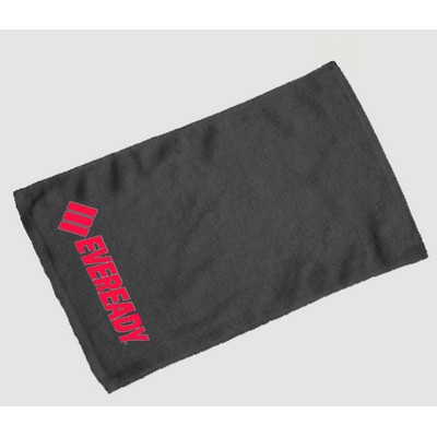 Fingertip Towel Hemmed 11x18 - Black (Imprinted)