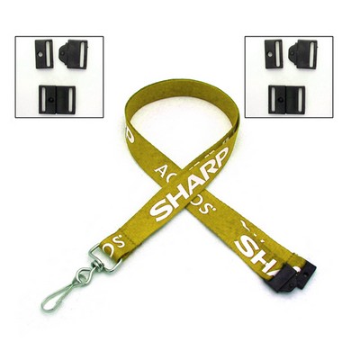 1/2" Polyester Lanyard W/ Metal Swivel Snap Hook & Quick Release