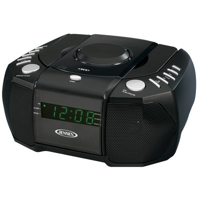 Jensen® AM/FM Stereo Dual Alarm Clock Radio w/ Top Loading CD Player, Digital Tuner & Aux Input