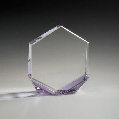 6" Bromium Crystal Award w/Purple Accent