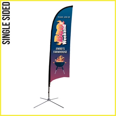 9' Shark Flag - Single-Sided W/Chrome X Base (Small) - Made in the USA