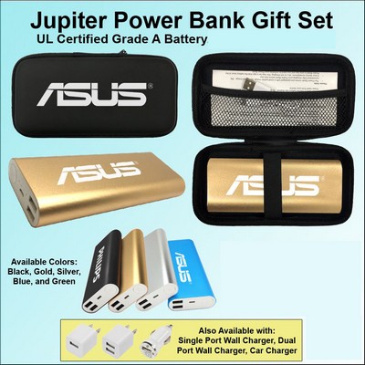 Jupiter Power Bank in Zipper Wallet 8,000 mAh - Gold