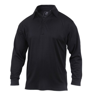 Black Long Sleeve Tactical Performance Polo Shirt (2XL)