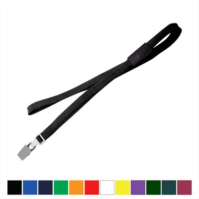 3/8" Tube Blank Lanyard with Breakaway (Bulldog Clip)