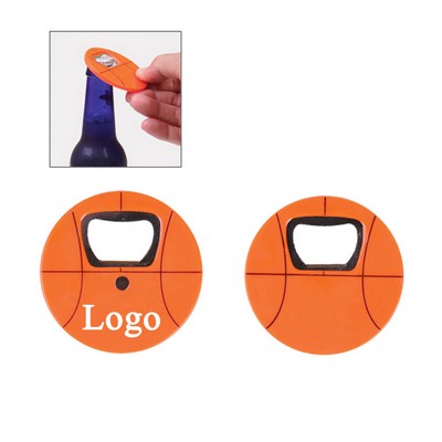 Basketball Shaped Bottle Opener w/Magnet