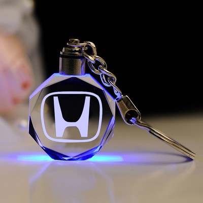 Inner Laser Crystal LED Light Keychain