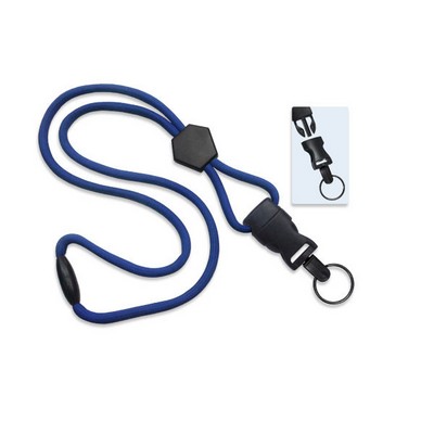 1/4" Blank Detachable Lanyard w/Diamond Slide & Split Ring (Royal Blue)