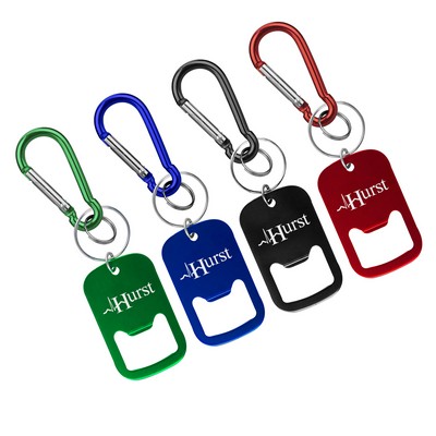 Metal Bottle Opener with Key Ring & Carabiner